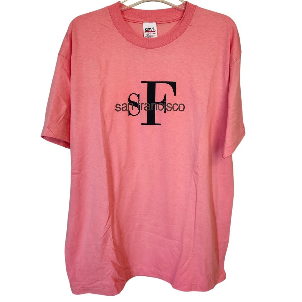 Vtg 1990's San Francisco Coral T-Shirt Sz XL Single Stitch 100% Cotton Unisex